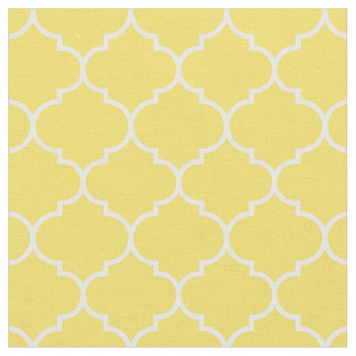 Moroccan Quatrefoil Buttercup Yellow & White Fabric