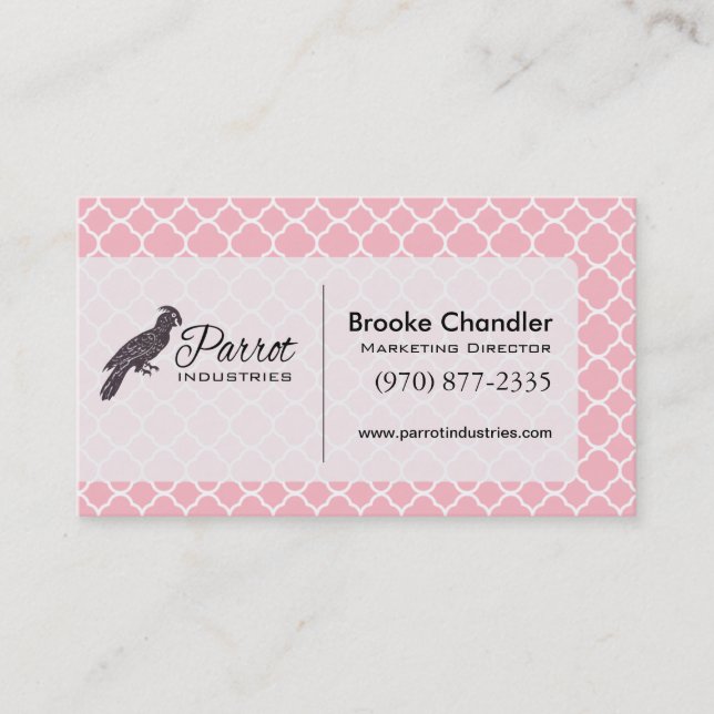 Moroccan Quatrefoil CHOOSE YOUR BACKGROUND COLOR Business Card (Front)