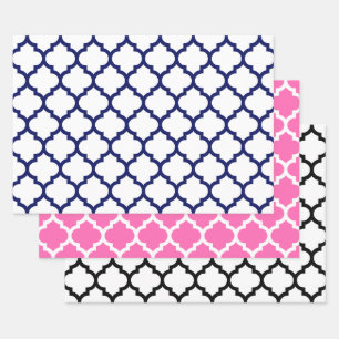 Moroccan Quatrefoil DIY Colors Wrapping Paper Sheets