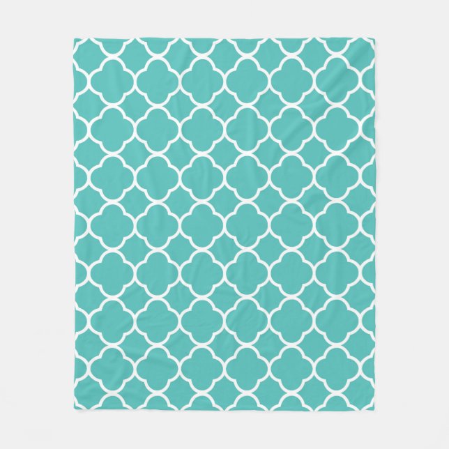 Moroccan quatrefoil fleece blanket (Front)