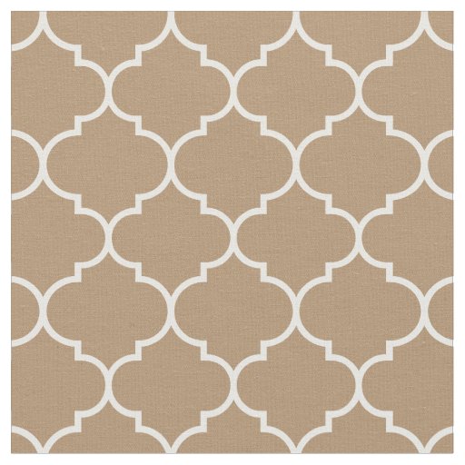 Moroccan Quatrefoil Iced Coffee & White Fabric
