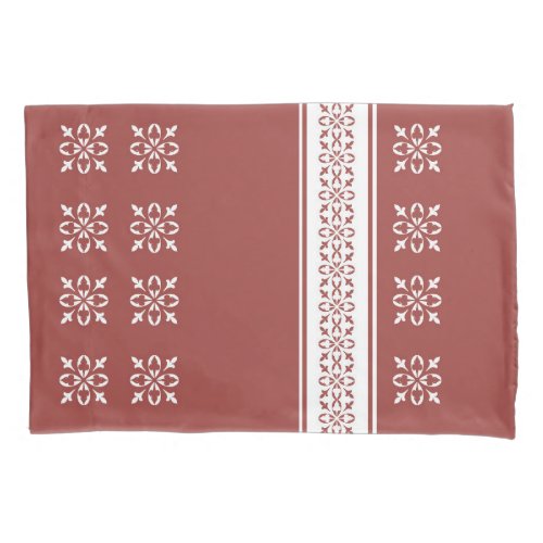Moroccan Red Ochre French damask Standard Pillow Case