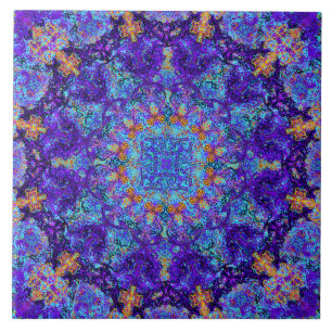 Moroccan romantic colored mandala pattern tile