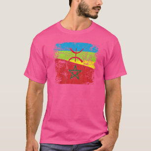 Moroccan Roots Half Amazigh Flag Proud Moroccans P T-Shirt