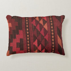 Moroccan Rug, burgundy tone Accent Pillow