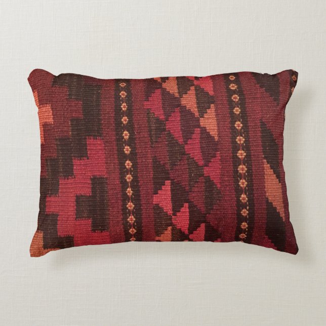 Moroccan Rug, burgundy tone Accent Pillow (Front)
