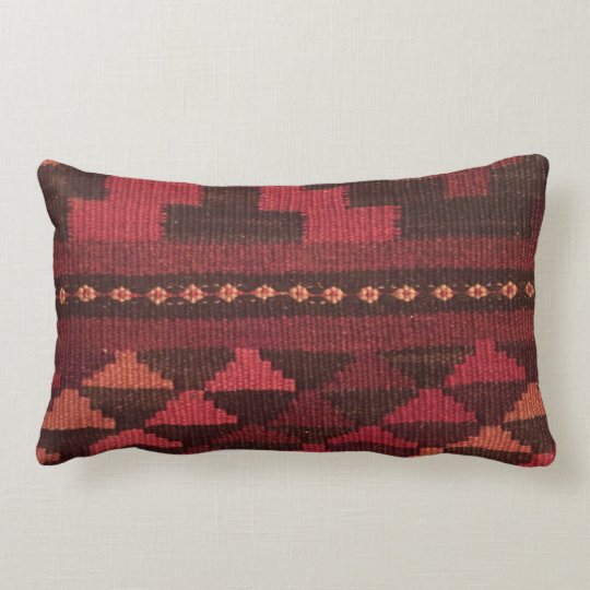 Moroccan Rug, burgundy tones, South Western Style Lumbar Pillow