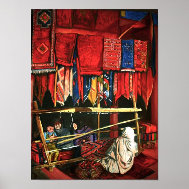 Moroccan Rug Weavers Poster (Front)