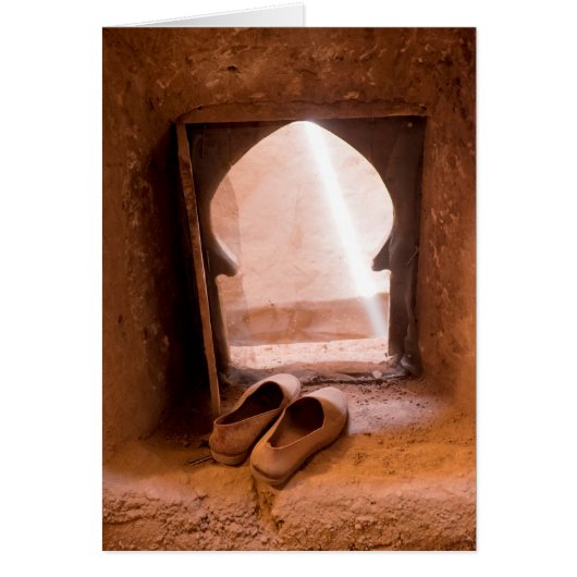 Moroccan Shoes At Window Cards (Front)