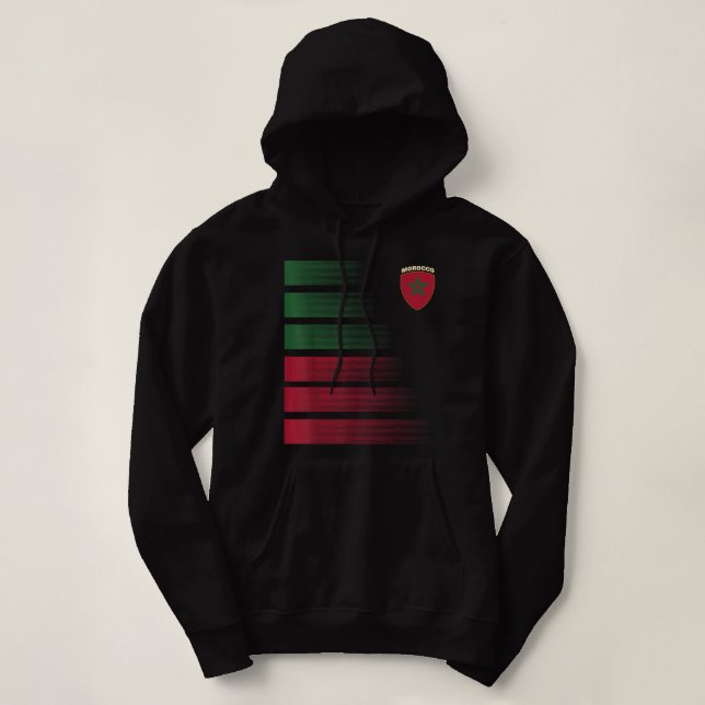 Moroccan Soccer Jersey Morocco Football Morocco Fl Hoodie (Design Front)