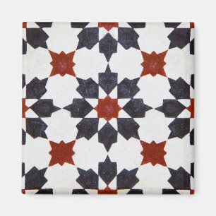 Moroccan Star Shape Tile Pattern Kitchen Magnet