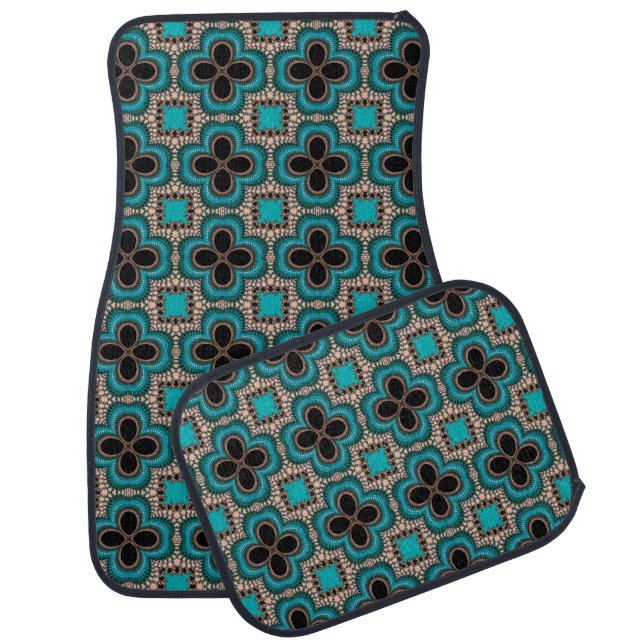 Moroccan style geometric car mat set (Set)