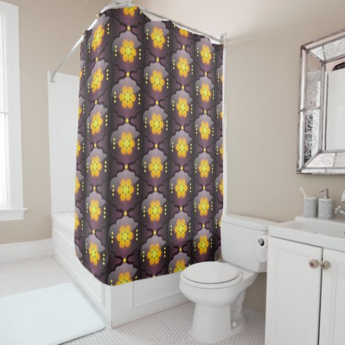 Moroccan style geometric shower curtain