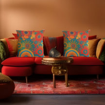 Moroccan style gold red orange teal blue Mandela 2