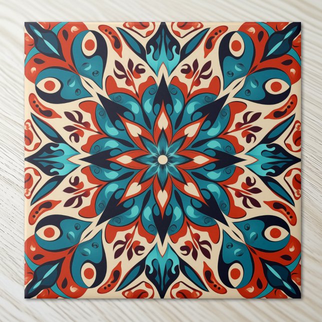 Moroccan Style Mandala Mediterranean Ceramic Tile (Creator Uploaded)