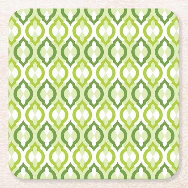 Moroccan Style Pattern Square Paper Coaster (Front)