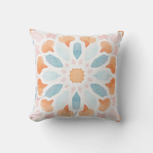 Moroccan style pillow in blue and orange