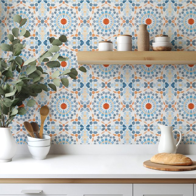 Moroccan style tile in orange and blue (Creator Uploaded)