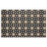 Moroccan Stylish Black &amp; Beige Geometric Pattern Fabric