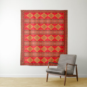 Moroccan Sunrise: Geometric Boho Elegance Tapestry