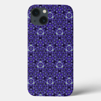 Moroccan Textile Pattern Blue iPhone 13 Case