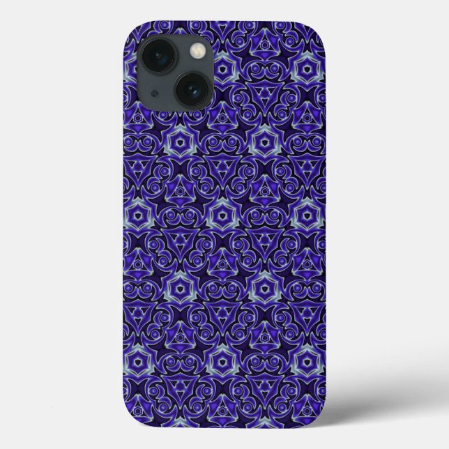 Moroccan Textile Pattern Blue Case-Mate iPhone Case (Back)