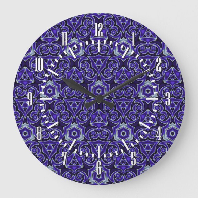 Moroccan Textile Pattern Large Clock (Front)