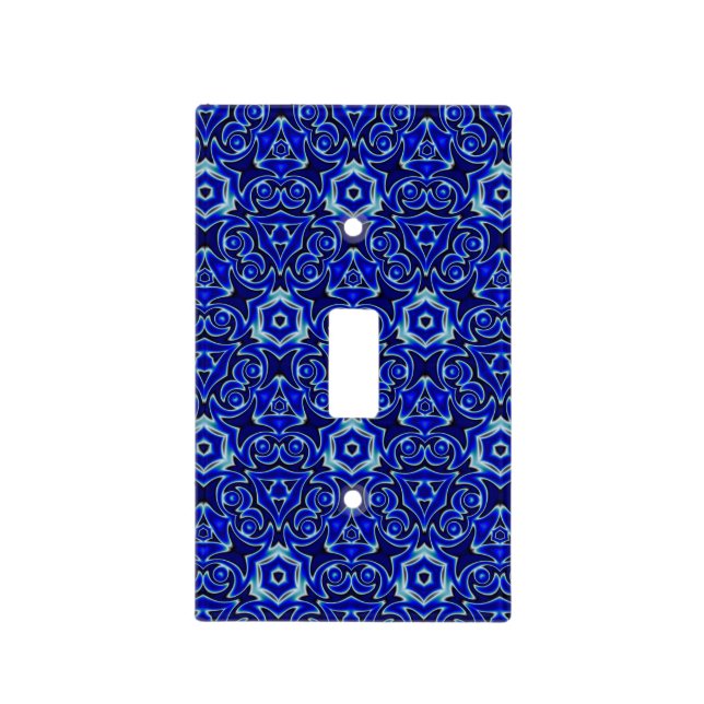 Moroccan Textile Pattern Tiled Symmetry Light Switch Cover (Front)