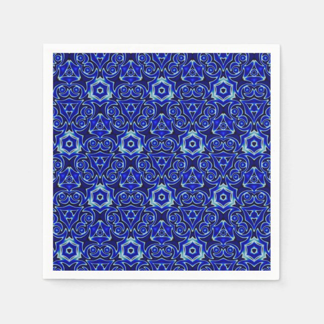 Moroccan Textile Pattern Tiled Symmetry Napkins (Front)