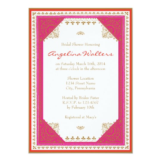 Moroccan Themed Bridal Shower Invitations 2