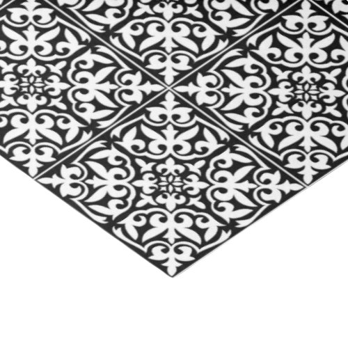 Moroccan tile _ black with white background tissue paper