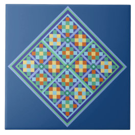 Moroccan tile blocks in diamond formation