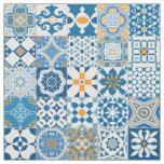 Moroccan tile - blue and orange fabric
