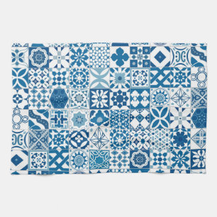 Moroccan tile - blue and white kitchen towel