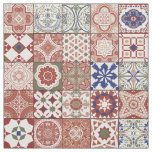 Moroccan tile - burgundy and blue fabric