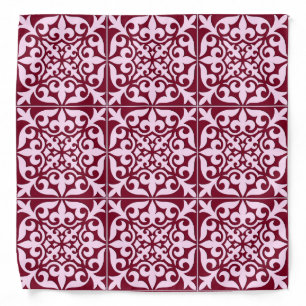 Moroccan tile - burgundy and pink bandana