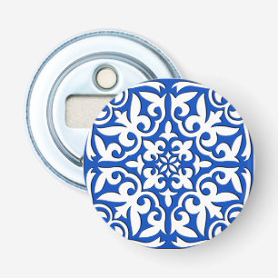 Moroccan tile - cobalt blue and white bottle opener