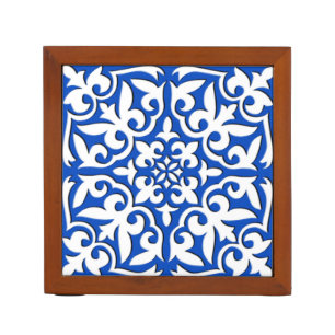 Moroccan tile - cobalt blue and white Pencil/Pen holder