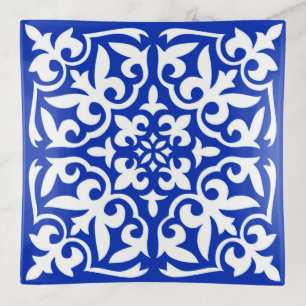 Moroccan tile - cobalt blue and white trinket tray