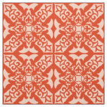 Moroccan tile - coral orange and peach fabric