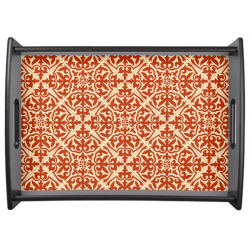 Moroccan tile _ coral orange and peach serving tray