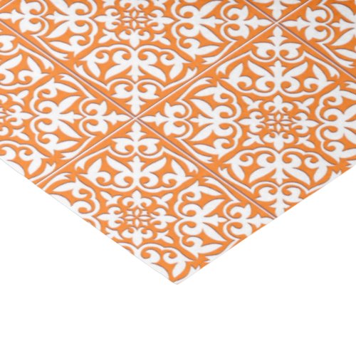 Moroccan tile _ coral orange and white tissue paper