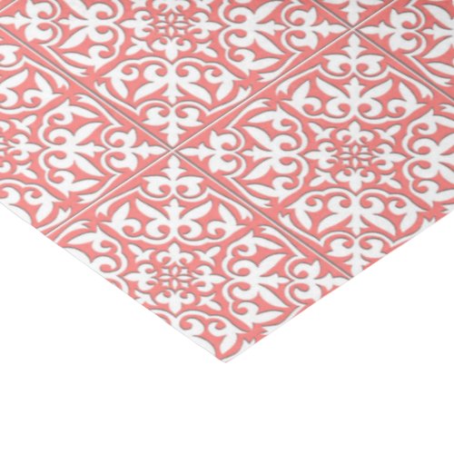 Moroccan tile _ coral pink and white tissue paper