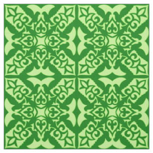Moroccan tile - dark pine green fabric