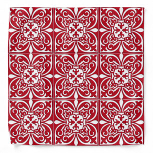 Moroccan tile - dark red and white bandana