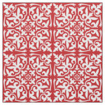 Moroccan tile - dark red and white fabric