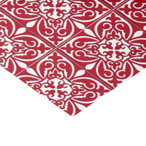 Moroccan tile _ dark red and white tissue paper