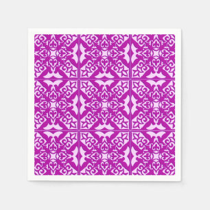 Moroccan tile - deep orchid and pink paper napkins