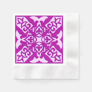 Moroccan tile - deep orchid and pink paper napkins