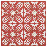 Moroccan tile - deep red and white fabric
